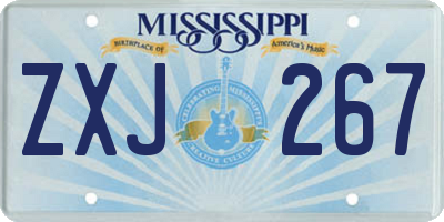 MS license plate ZXJ267