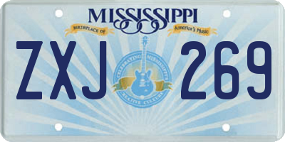 MS license plate ZXJ269