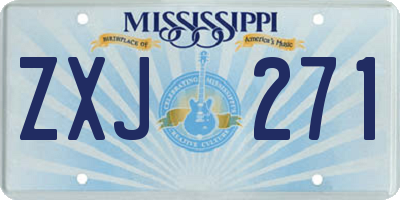 MS license plate ZXJ271