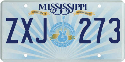 MS license plate ZXJ273