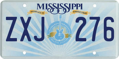 MS license plate ZXJ276