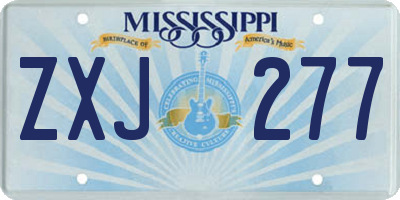 MS license plate ZXJ277