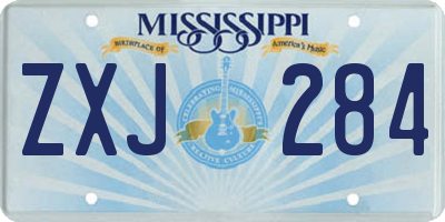 MS license plate ZXJ284
