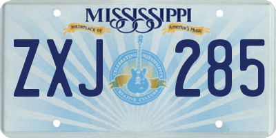 MS license plate ZXJ285