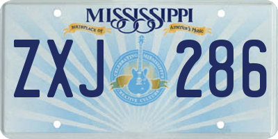 MS license plate ZXJ286