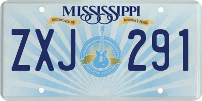 MS license plate ZXJ291