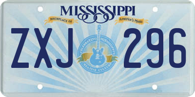 MS license plate ZXJ296