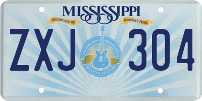 MS license plate ZXJ304