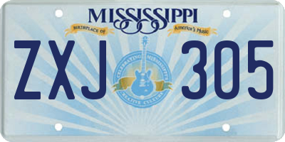 MS license plate ZXJ305