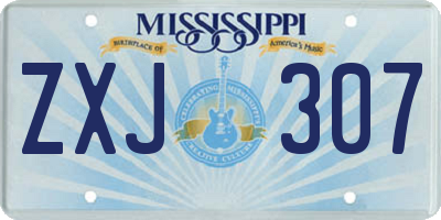 MS license plate ZXJ307