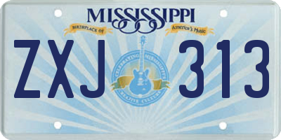MS license plate ZXJ313