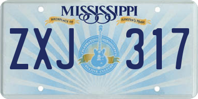 MS license plate ZXJ317