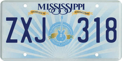 MS license plate ZXJ318