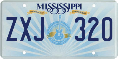 MS license plate ZXJ320