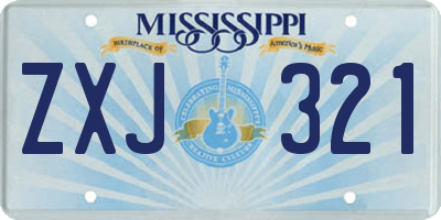 MS license plate ZXJ321