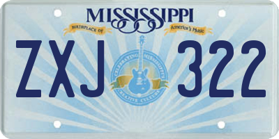 MS license plate ZXJ322