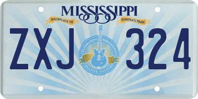 MS license plate ZXJ324