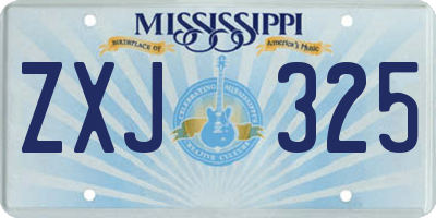 MS license plate ZXJ325