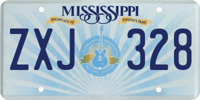 MS license plate ZXJ328