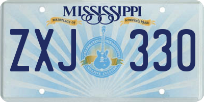 MS license plate ZXJ330