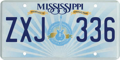 MS license plate ZXJ336