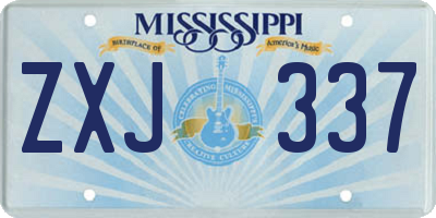 MS license plate ZXJ337