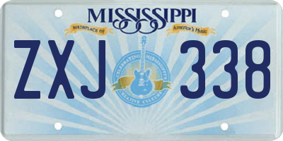 MS license plate ZXJ338