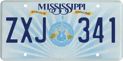 MS license plate ZXJ341
