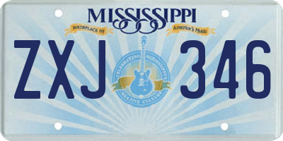 MS license plate ZXJ346