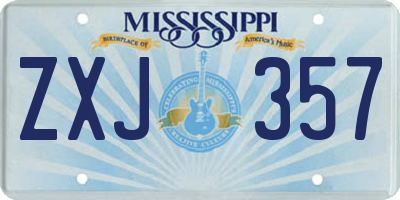 MS license plate ZXJ357
