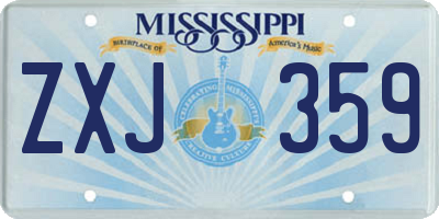 MS license plate ZXJ359