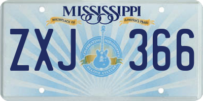 MS license plate ZXJ366