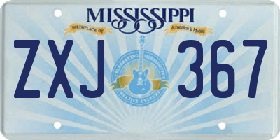 MS license plate ZXJ367