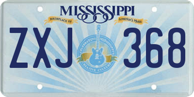 MS license plate ZXJ368