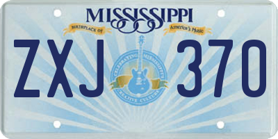 MS license plate ZXJ370