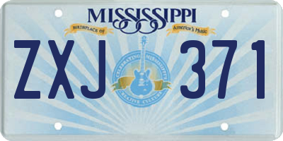 MS license plate ZXJ371