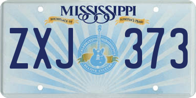 MS license plate ZXJ373