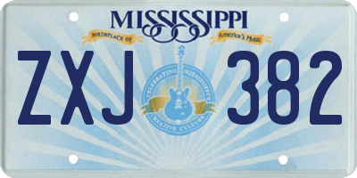 MS license plate ZXJ382