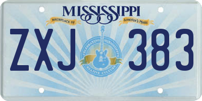 MS license plate ZXJ383