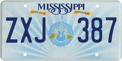 MS license plate ZXJ387