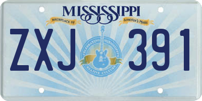 MS license plate ZXJ391
