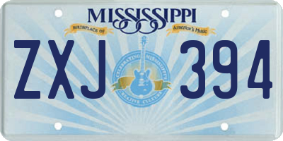 MS license plate ZXJ394