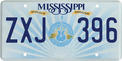 MS license plate ZXJ396