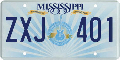 MS license plate ZXJ401