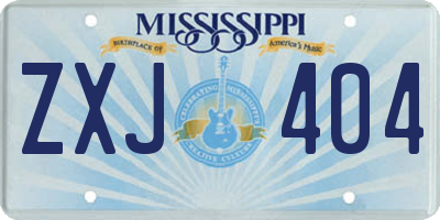 MS license plate ZXJ404