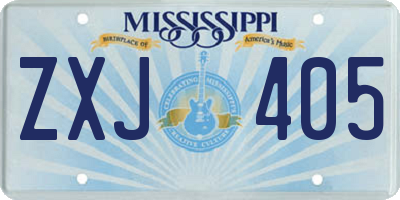 MS license plate ZXJ405