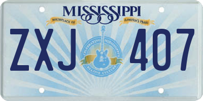 MS license plate ZXJ407