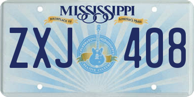 MS license plate ZXJ408