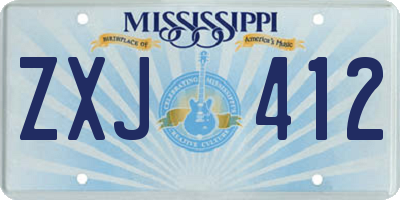 MS license plate ZXJ412