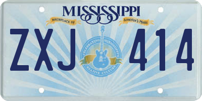 MS license plate ZXJ414